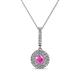 1 - Alva Pink Sapphire and Diamond Double Halo Pendant 
