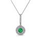 1 - Alva Emerald and Diamond Double Halo Pendant 