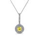 1 - Alva Yellow Sapphire and Diamond Double Halo Pendant 