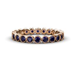 Arria Blue Sapphire Eternity Band Blue Sapphire Bezel Set Milgrain Womens Eternity Ring Stackable ctw K Rose Gold