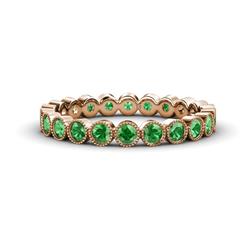 Arria Green Garnet Eternity Band Green Garnet Bezel Set Milgrain Womens Eternity Ring Stackable ctw K Rose Gold