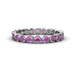Arria Amethyst Eternity Band Amethyst Bezel Set Milgrain Womens Eternity Ring Stackable ctw K White Gold