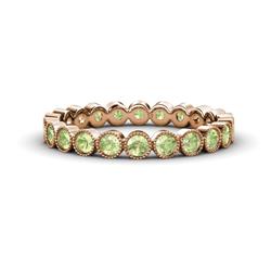 Arria Peridot Eternity Band Peridot Bezel Set Milgrain Womens Eternity Ring Stackable ctw K Rose Gold