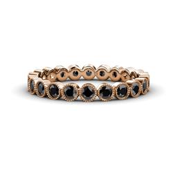 Arria Black Diamond Eternity Band Black Diamond Bezel Set Milgrain Womens Eternity Ring Stackable ctw K Rose Gold