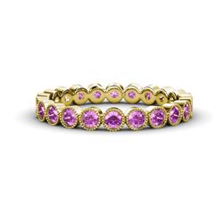 Arria Amethyst Eternity Band Amethyst Bezel Set Milgrain Womens Eternity Ring Stackable ctw K Yellow Gold