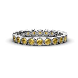 Arria Citrine Eternity Band Citrine Bezel Set Milgrain Womens Eternity Ring Stackable ctw K White Gold
