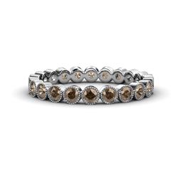 Arria Smoky Quartz Eternity Band Smoky Quartz Bezel Set Milgrain Womens Eternity Ring Stackable ctw K White Gold