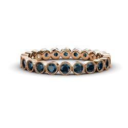 Arria Blue Diamond Eternity Band Blue Diamond Bezel Set Milgrain Womens Eternity Ring Stackable ctw K Rose Gold