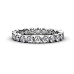 Arria Diamond Eternity Band Diamond Bezel Set Milgrain Womens Eternity Ring Stackable ctw K White Gold
