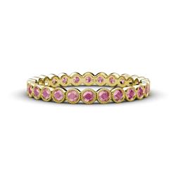 Arria Rhodolite Garnet Eternity Band Rhodolite Garnet Bezel Set Milgrain Womens Eternity Ring Stackable ctw K Yellow Gold