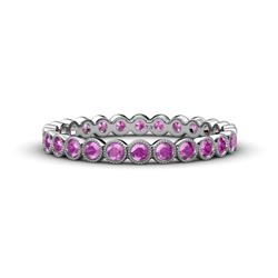 Arria Amethyst Eternity Band Amethyst Bezel Set Milgrain Womens Eternity Ring Stackable ctw K White Gold