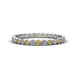 Arria Citrine and Diamond Eternity Band Citrine and Diamond Bezel Set Milgrain Womens Eternity Ring Stackable ctw K White Gold