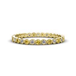 Arria Citrine and Diamond Eternity Band Citrine and Diamond Bezel Set Milgrain Womens Eternity Ring Stackable ctw K Yellow Gold