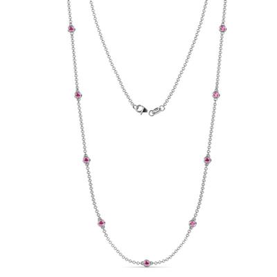 Adia 9Stn Pink Sapphire on Cable Necklace