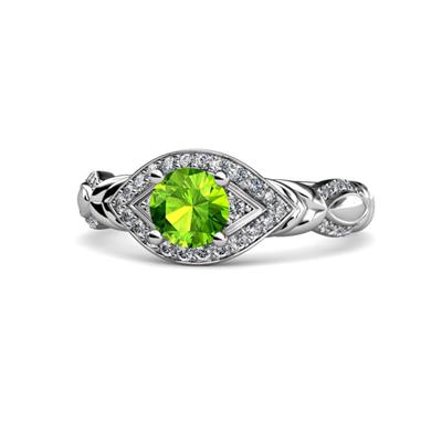 Kalila Signature Peridot and Diamond Engagement Ring