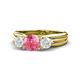 1 - Alyssa Pink Tourmaline and White Sapphire Three Stone Engagement Ring 