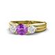 1 - Alyssa Amethyst and White Sapphire Three Stone Engagement Ring 