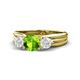 1 - Alyssa Peridot and White Sapphire Three Stone Engagement Ring 