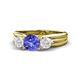 1 - Alyssa Tanzanite and White Sapphire Three Stone Engagement Ring 