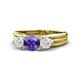 1 - Alyssa Iolite and White Sapphire Three Stone Engagement Ring 