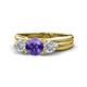 1 - Alyssa 6.40 mm Iolite and Diamond Three Stone Ring 