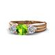 1 - Alyssa 6.40 mm Peridot and Diamond Three Stone Ring 