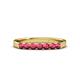 3 - Fiala 2.70 mm Rhodolite Garnet 7 Stone Wedding Band 