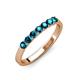 4 - Fiala 2.70 mm London Blue Topaz 7 Stone Wedding Band 