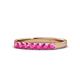 1 - Fiala 2.70 mm Pink Sapphire 7 Stone Wedding Band 