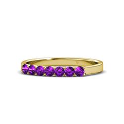 Fiala Amethyst Stone Wedding Band Amethyst Stone Womens Wedding Band Stackable ctw K Yellow Gold