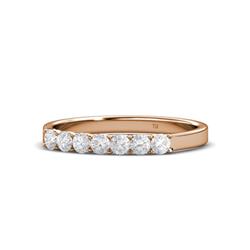 Fiala White Sapphire Stone Wedding Band White Sapphire Stone Womens Wedding Band Stackable ctw K Rose Gold
