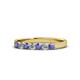 1 - Fiala 2.70 mm Tanzanite and Diamond 7 Stone Wedding Band 