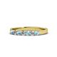 1 - Fiala 2.70 mm Aquamarine and Diamond 7 Stone Wedding Band 