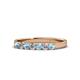 1 - Fiala 2.70 mm Aquamarine and Diamond 7 Stone Wedding Band 