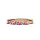 1 - Fiala 2.70 mm Pink Tourmaline and Diamond 7 Stone Wedding Band 