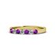 1 - Fiala 2.70 mm Amethyst and Diamond 7 Stone Wedding Band 