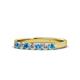 1 - Fiala 2.70 mm Blue Topaz and Diamond 7 Stone Wedding Band 