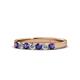 1 - Fiala 2.70 mm Iolite and Diamond 7 Stone Wedding Band 