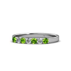 Fiala Peridot and Diamond Stone Wedding Band Peridot and Diamond Stone Womens Wedding Band Stackable ctw K White Gold
