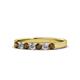 1 - Fiala 2.70 mm Smoky Quartz and Diamond 7 Stone Wedding Band 