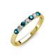 2 - Fiala 2.70 mm London Blue Topaz and Diamond 7 Stone Wedding Band 