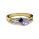 2 - Zaira Blue Sapphire and Tanzanite with Side Diamonds Split Shank Ring 