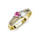 3 - Zaira Pink and White Sapphire with Side Diamonds Split Shank Ring 