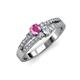 3 - Zaira Pink Sapphire and Diamond with Side Diamonds Split Shank Ring 