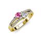 3 - Zaira Pink Sapphire and Diamond with Side Diamonds Split Shank Ring 