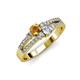 3 - Zaira Citrine and Diamond with Side Diamonds Split Shank Ring 