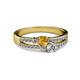 2 - Zaira Citrine and Diamond with Side Diamonds Split Shank Ring 