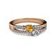 2 - Zaira Citrine and Diamond with Side Diamonds Split Shank Ring 