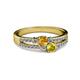 2 - Zaira Citrine and Yellow Sapphire with Side Diamonds Split Shank Ring 