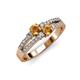 3 - Zaira Citrine with Side Diamonds Split Shank Ring 